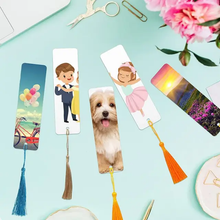 Load image into Gallery viewer, Aluminum, double sided sublimation bookmark.
