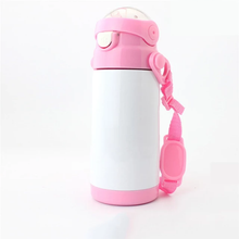 Load image into Gallery viewer, In Stock! Kid&#39;s Sublimation Water Bottle with Strap
