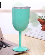 Load image into Gallery viewer, Stemmed Wine Tumbler with lid
